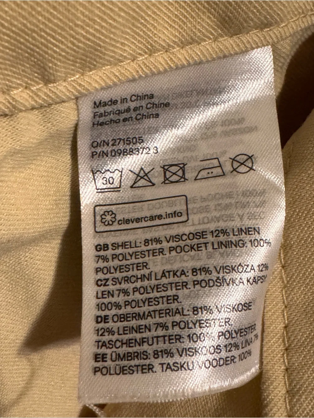 H&M Hi Rise Linen Blend Straight-Leg Pants